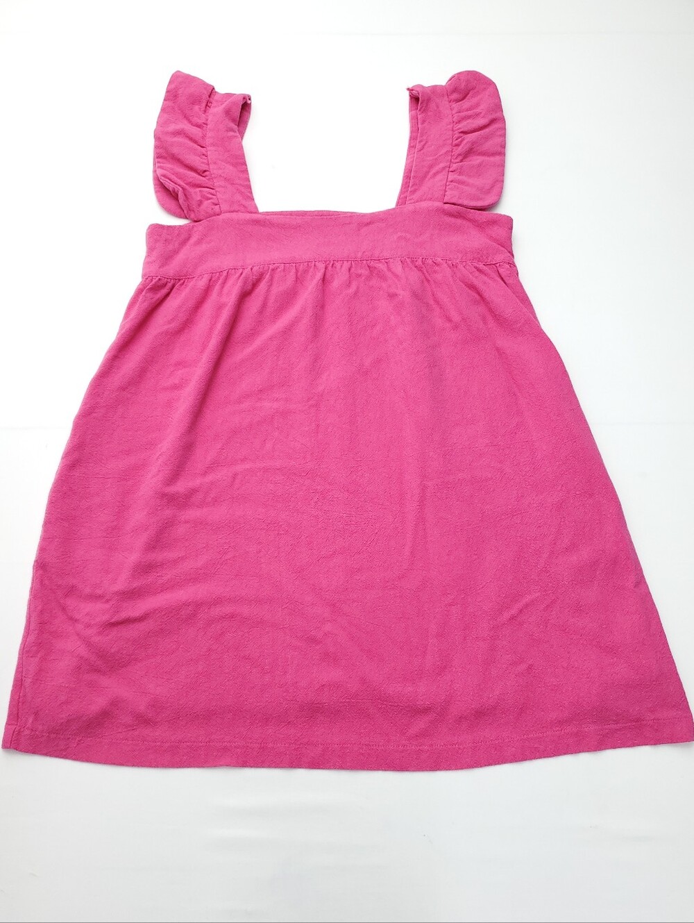 Tuckernuck Pomander Place Pink Hazel Ruffle Sleeve Linen Midi Dress Resort Sz M - Picture 3 of 12